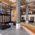 leasing office with ample seating and wooden tones